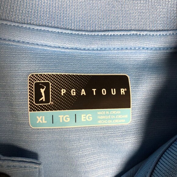 PGA Tour Blue Polo Shirt Mens Size XL Moisture Wicking Sun Protection NEW - Picture 3 of 7